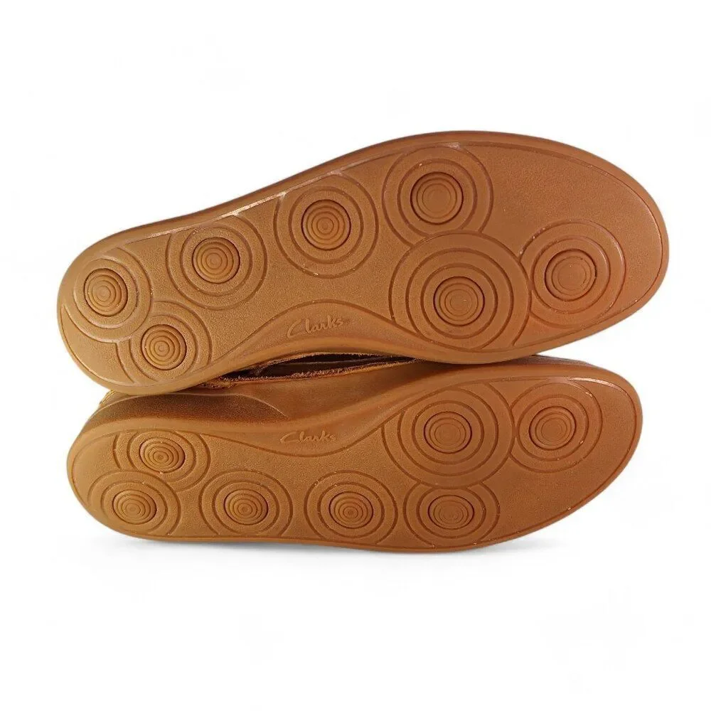 Clarks Oakland Sun Slip-on Moccasin Leather Loafers 261395547 Brown Men's 9.5M‎